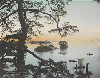 (JAPAN) A large album with 78 richly printed and exquisitely hand-colored views of Japan.